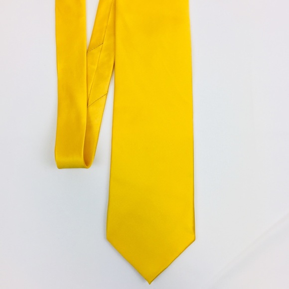 Romario Manzini 100% Silk Men Tie Necktie yellow - Picture 5 of 8